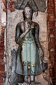 Ayutthaya, Thailand. Wat Mahathat, detail of the chedi of the small vihara near the eastern side of the eclosure. 